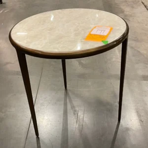 Mitchell Gold + Bob Williams Aria Pewter Side Table with Onyx Top